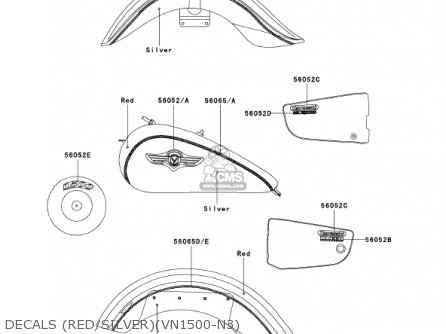 DECALS (RED/SILVER)(VN1500-N3) - VN1500N3 VULCAN 1500 CLASSIC FI 2002 USA CALIFORNIA CANADA