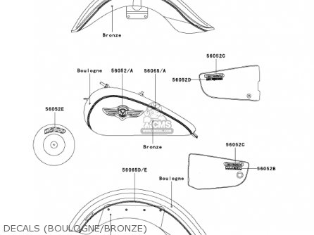 DECALS (BOULOGNE/BRONZE) - VN1500N3 VULCAN 1500 CLASSIC FI 2002 USA CALIFORNIA CANADA