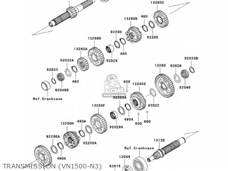 TRANSMISSION (VN1500-N3) - VN1500N3 VULCAN 1500 CLASSIC FI 2002 USA CALIFORNIA CANADA