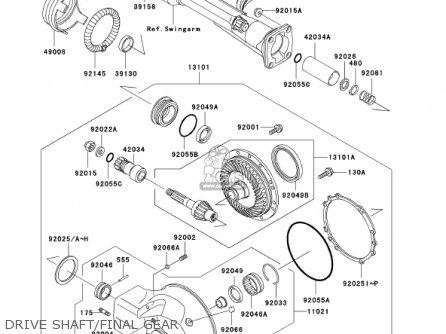 DRIVE SHAFT/FINAL GEAR - VN1500N3 VULCAN 1500 CLASSIC FI 2002 USA CALIFORNIA CANADA