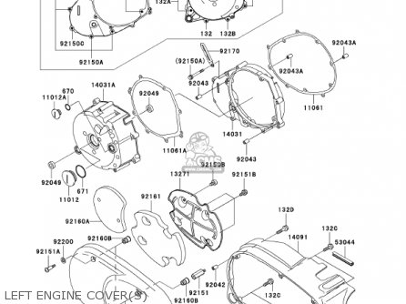 LEFT ENGINE COVER(S) - VN1500N3 VULCAN 1500 CLASSIC FI 2002 USA CALIFORNIA CANADA