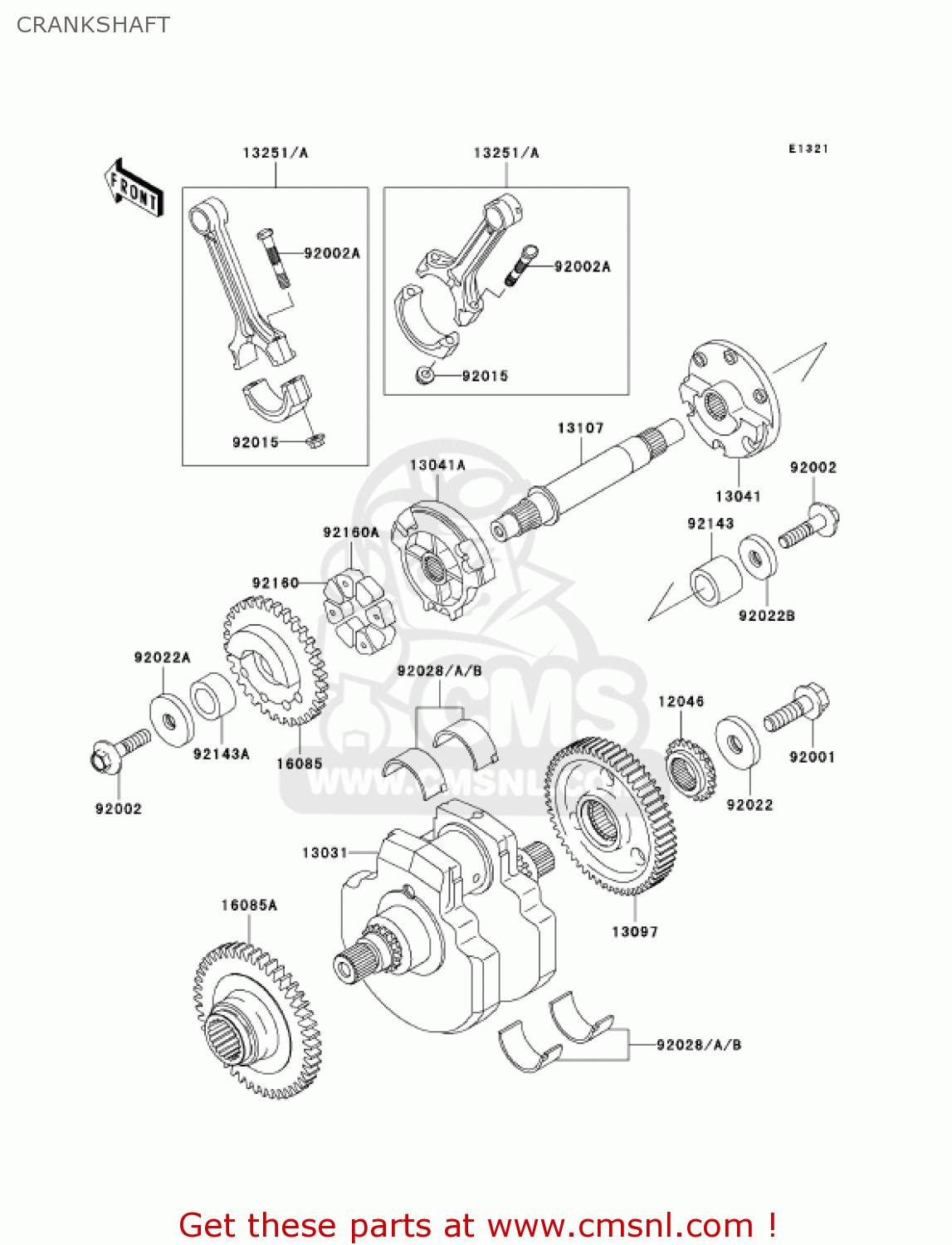 CRANKSHAFT VN1500N4 VULCAN 1500 CLASSIC 2005 USA CALIFORNIA CANADA