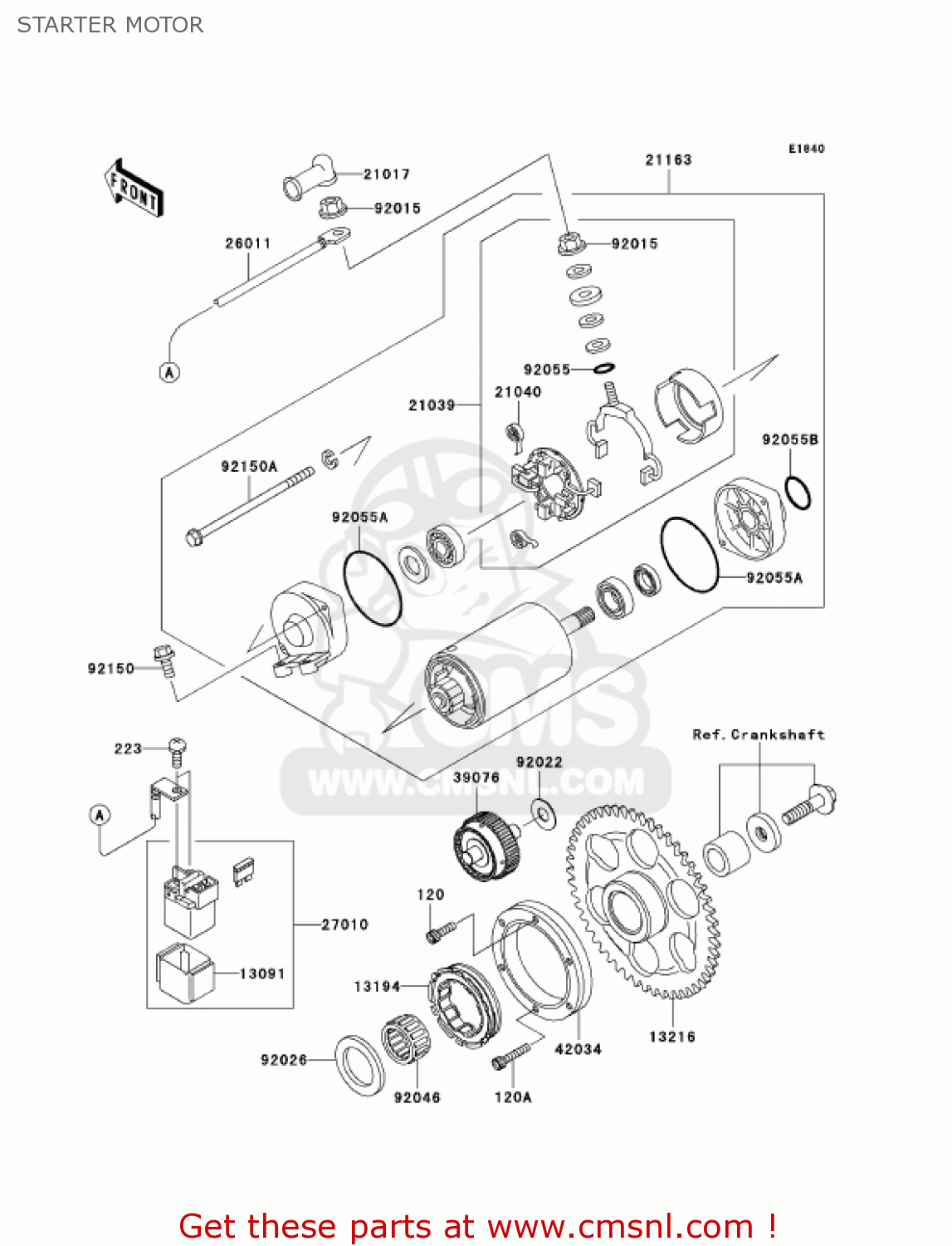 STARTER MOTOR VN1500N4 VULCAN 1500 CLASSIC 2005 USA CALIFORNIA CANADA