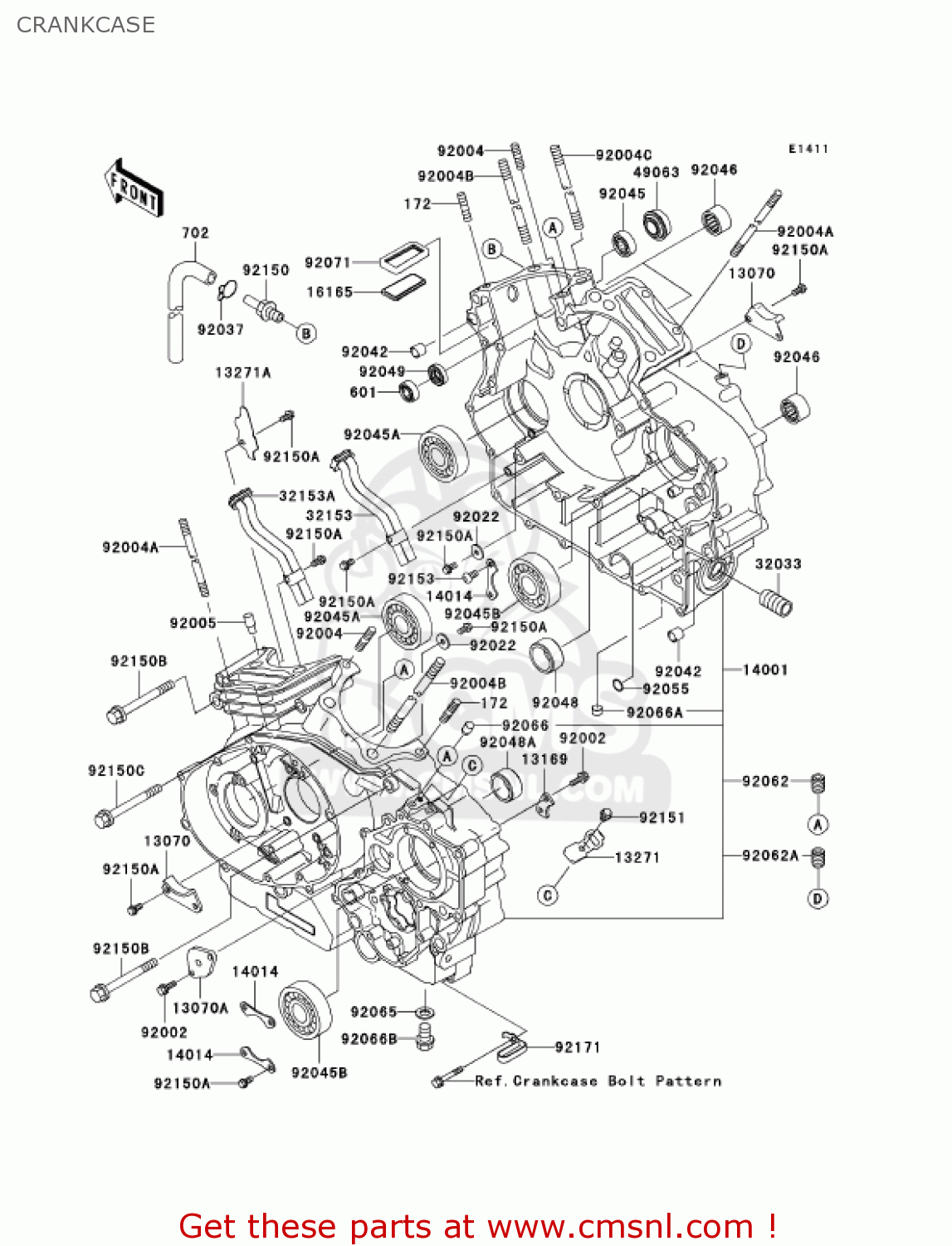 CRANKCASE VN1500N4 VULCAN 1500 CLASSIC 2005 USA CALIFORNIA CANADA