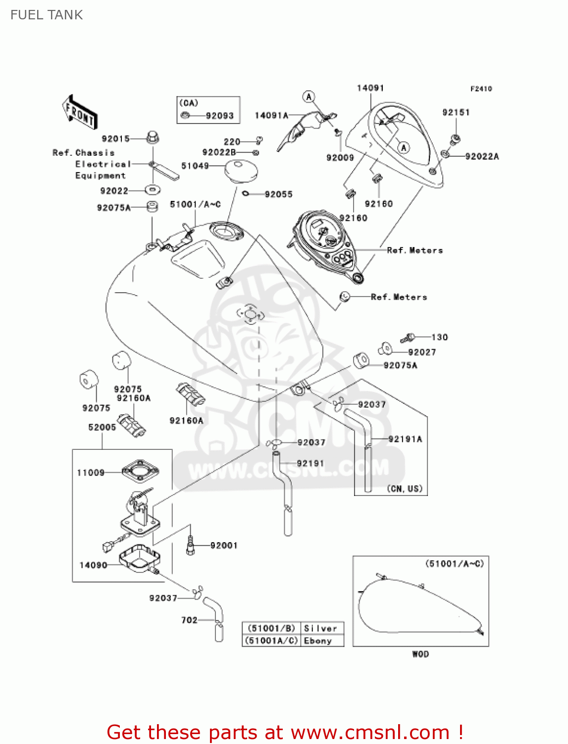 FUEL TANK VN1500N4 VULCAN 1500 CLASSIC 2005 USA CALIFORNIA CANADA