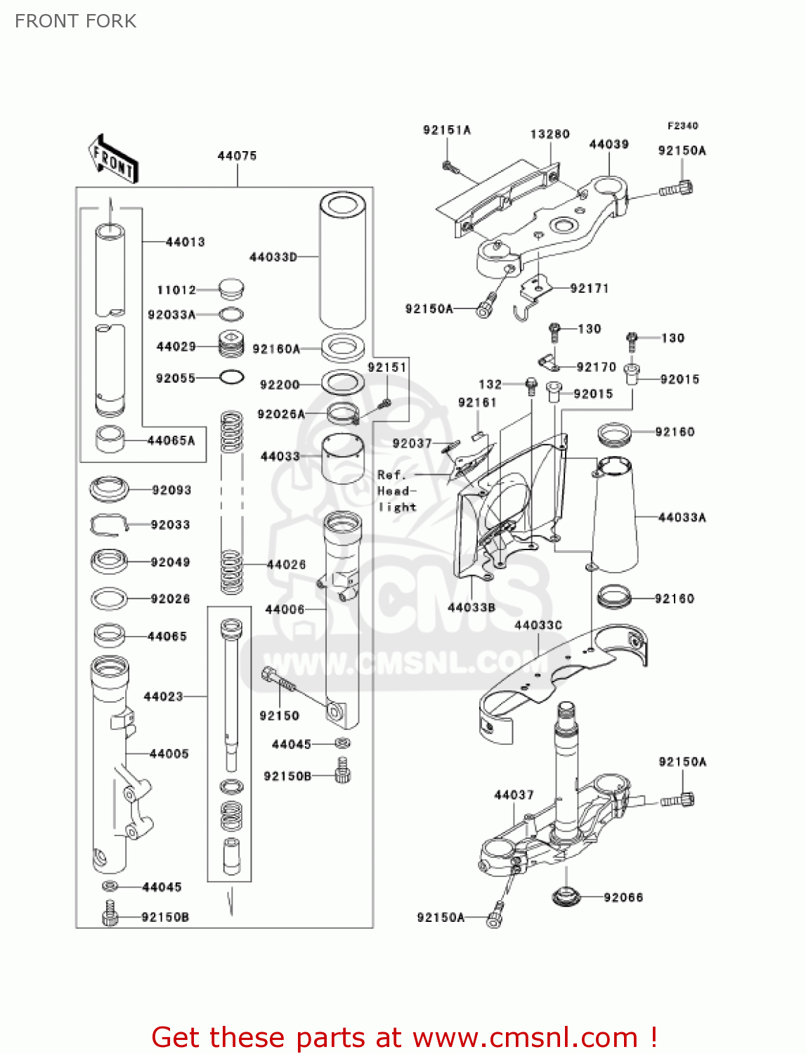 FRONT FORK VN1500N4 VULCAN 1500 CLASSIC 2005 USA CALIFORNIA CANADA