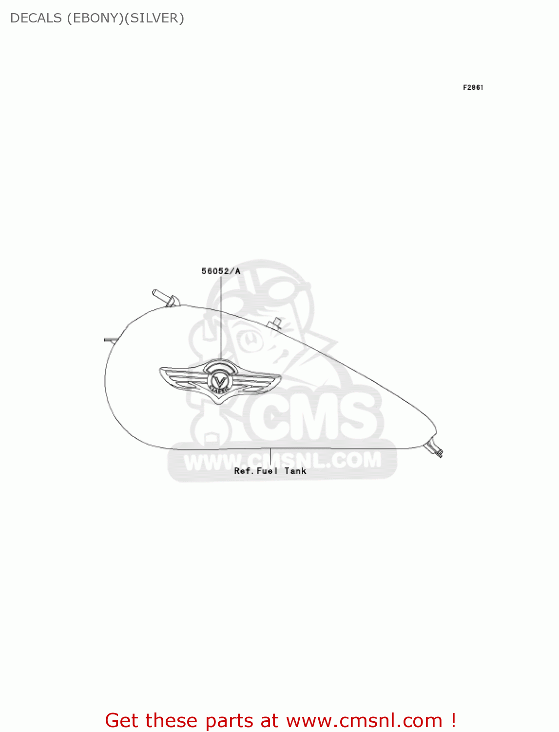 DECALS (EBONY)(SILVER) VN1500N4 VULCAN 1500 CLASSIC 2005 USA CALIFORNIA CANADA