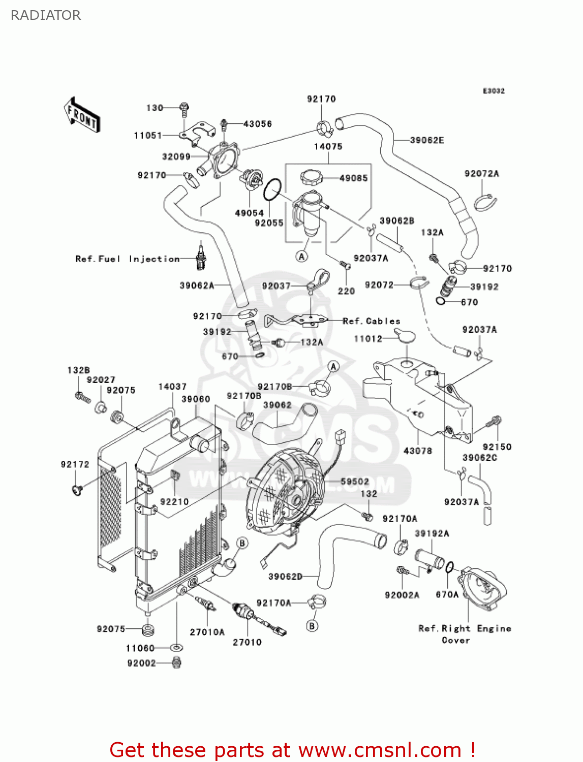 RADIATOR VN1500N4 VULCAN 1500 CLASSIC 2005 USA CALIFORNIA CANADA