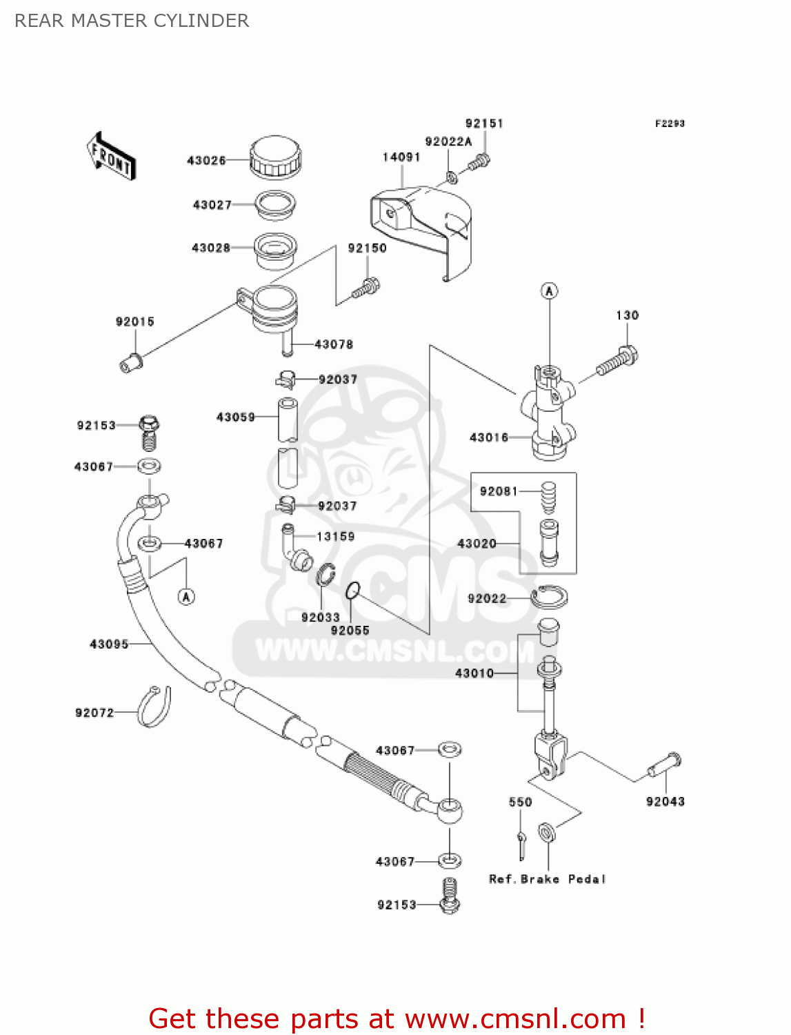 REAR MASTER CYLINDER VN1500N4 VULCAN 1500 CLASSIC 2005 USA CALIFORNIA CANADA