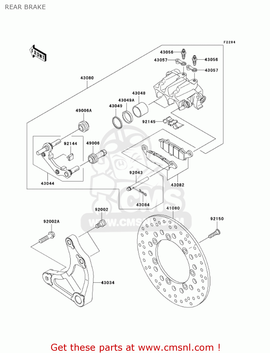REAR BRAKE VN1500N4 VULCAN 1500 CLASSIC 2005 USA CALIFORNIA CANADA