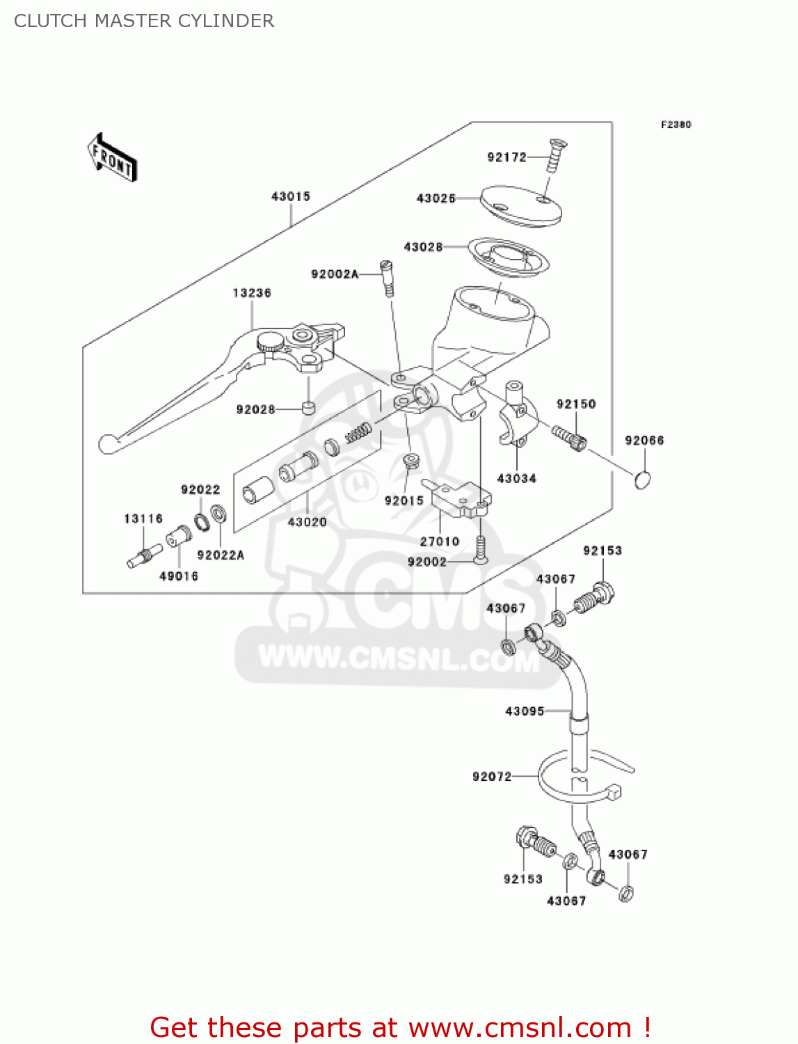 CLUTCH MASTER CYLINDER VN1500N4 VULCAN 1500 CLASSIC 2005 USA CALIFORNIA CANADA
