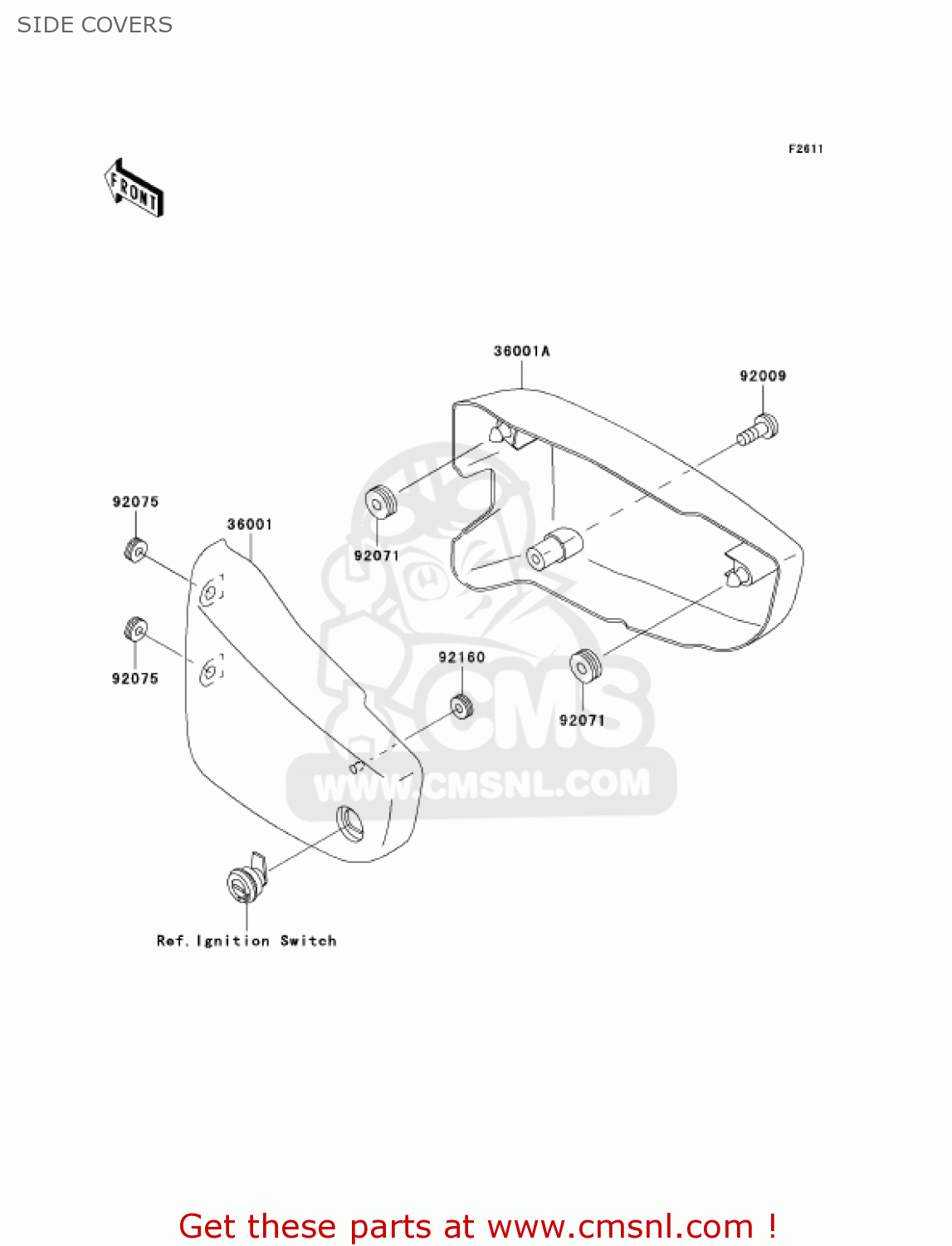 SIDE COVERS VN1500N4 VULCAN 1500 CLASSIC 2005 USA CALIFORNIA CANADA