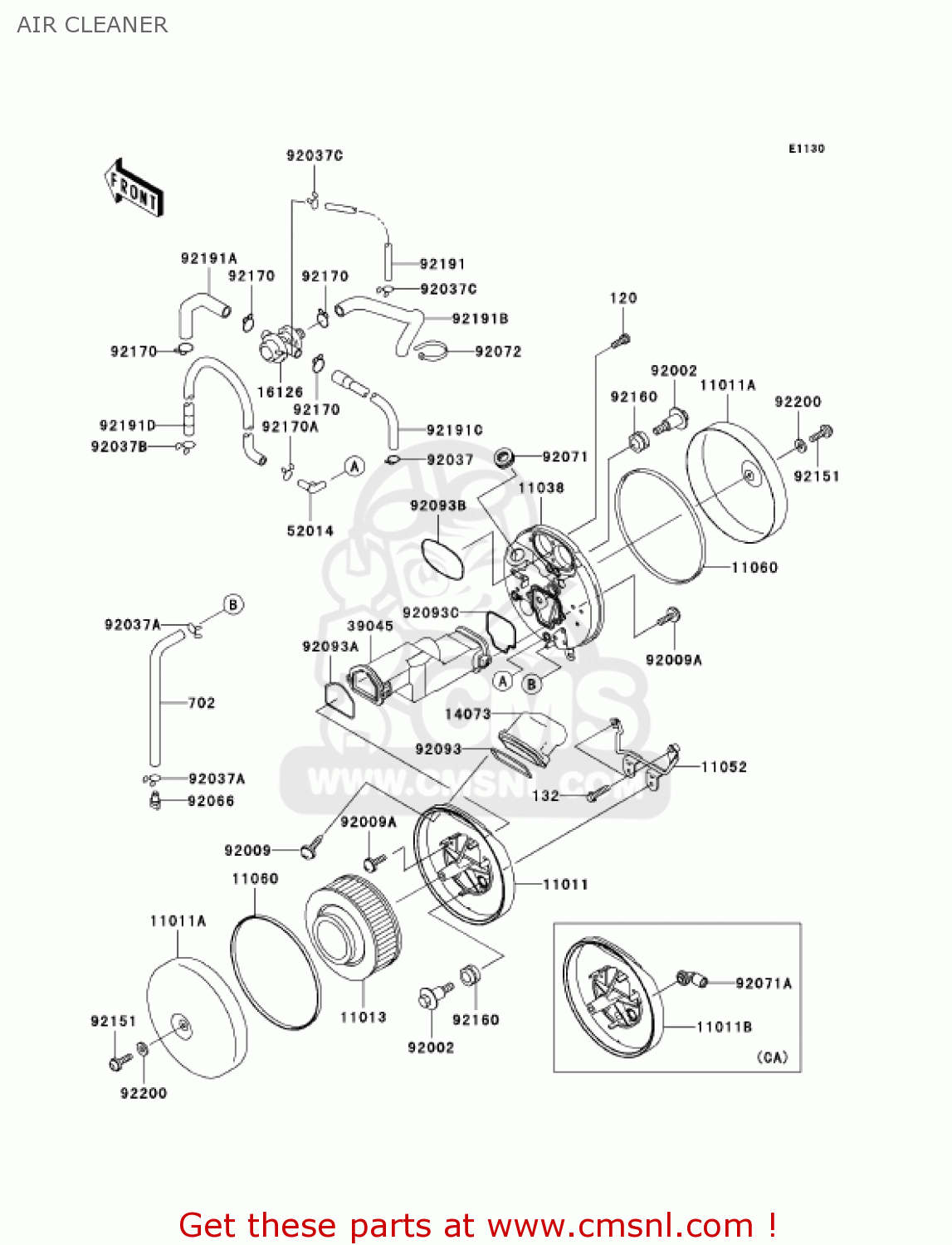 AIR CLEANER VN1500N4 VULCAN 1500 CLASSIC 2005 USA CALIFORNIA CANADA