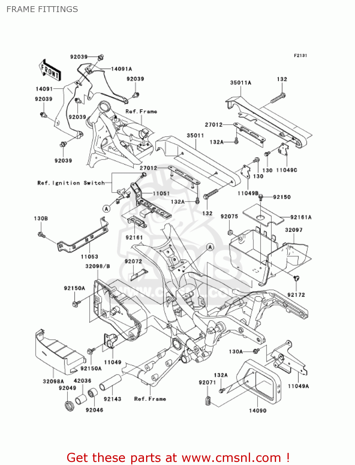 FRAME FITTINGS VN1500N4 VULCAN 1500 CLASSIC 2005 USA CALIFORNIA CANADA