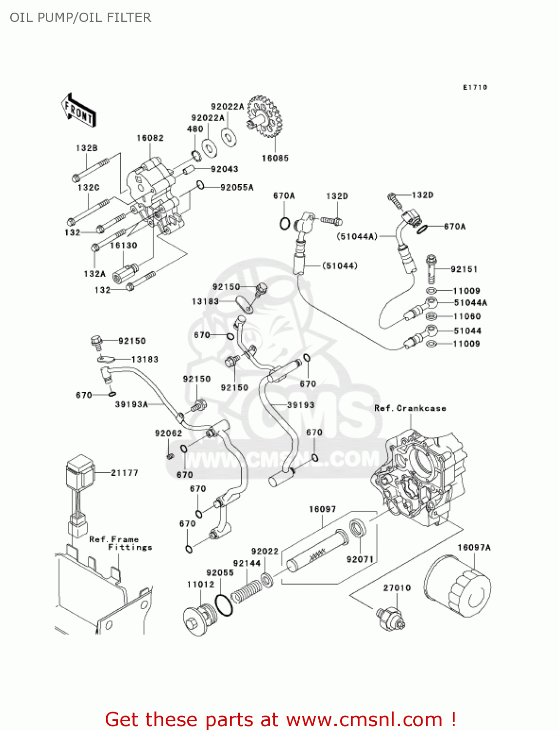 OIL PUMP/OIL FILTER VN1500N4 VULCAN 1500 CLASSIC 2005 USA CALIFORNIA CANADA