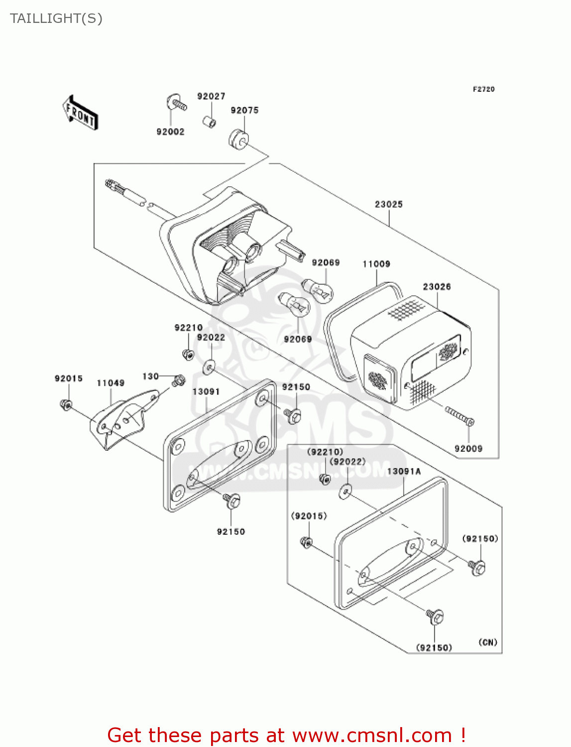 TAILLIGHT(S) VN1500N4 VULCAN 1500 CLASSIC 2005 USA CALIFORNIA CANADA