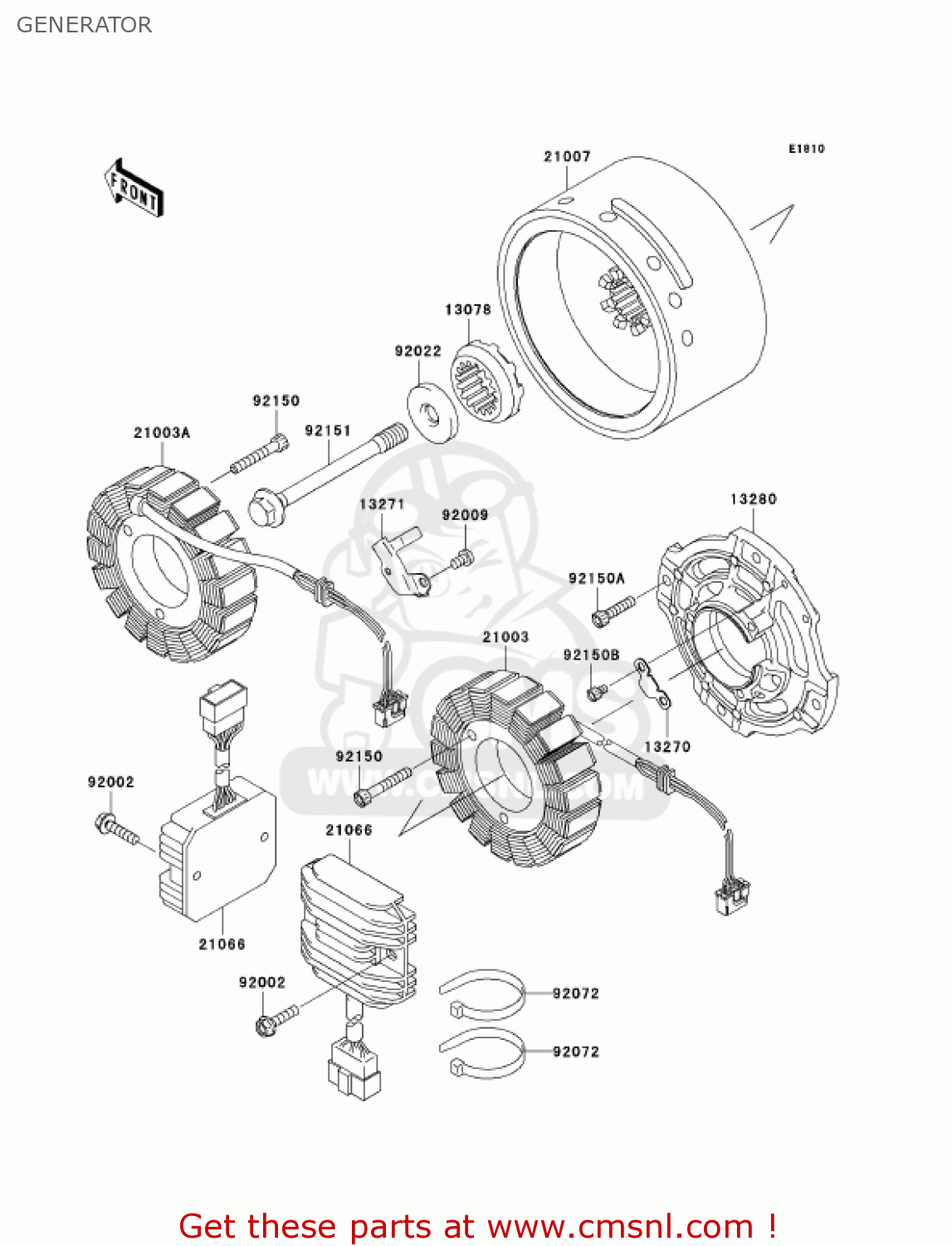 GENERATOR VN1500N4 VULCAN 1500 CLASSIC 2005 USA CALIFORNIA CANADA