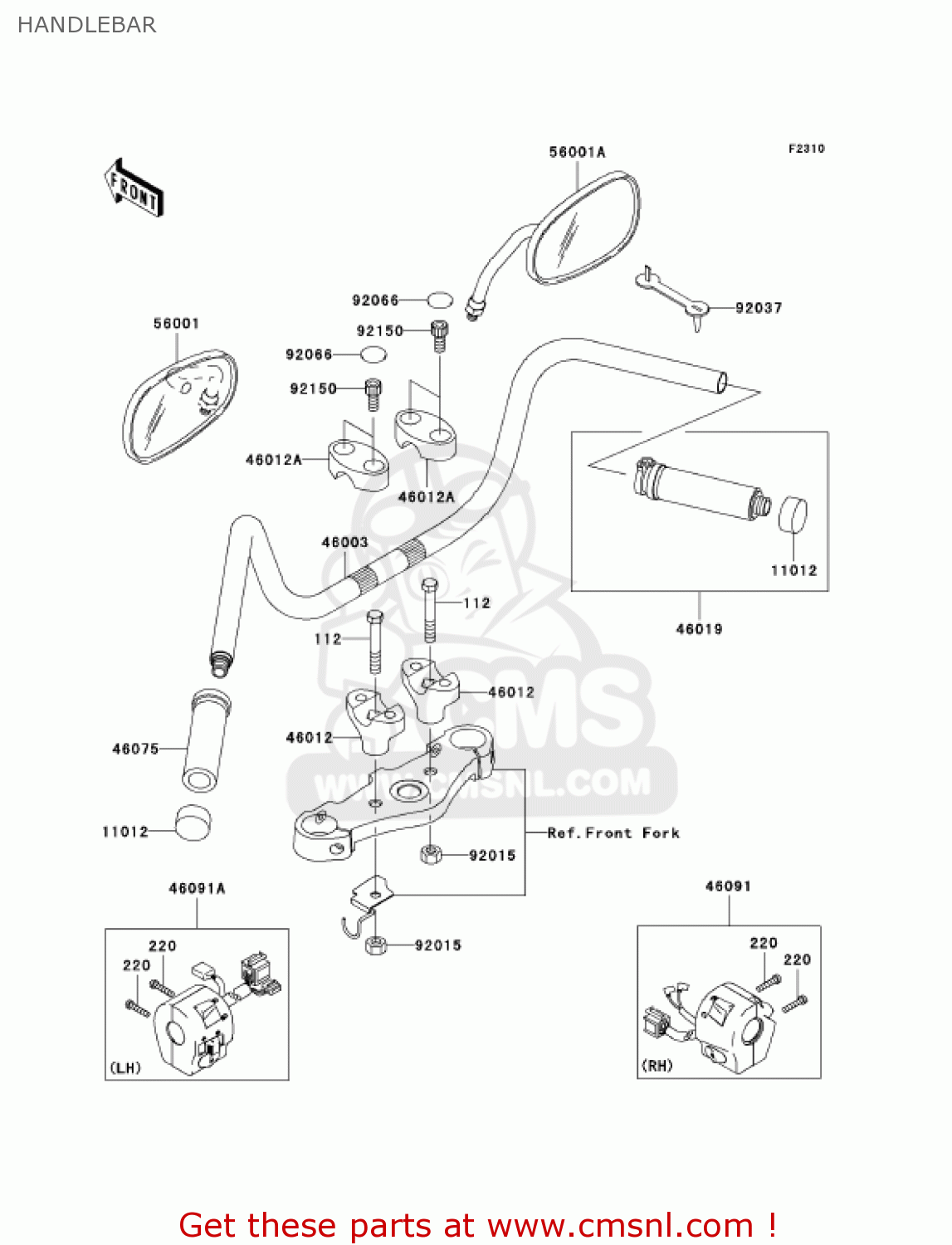 HANDLEBAR VN1500N4 VULCAN 1500 CLASSIC 2005 USA CALIFORNIA CANADA