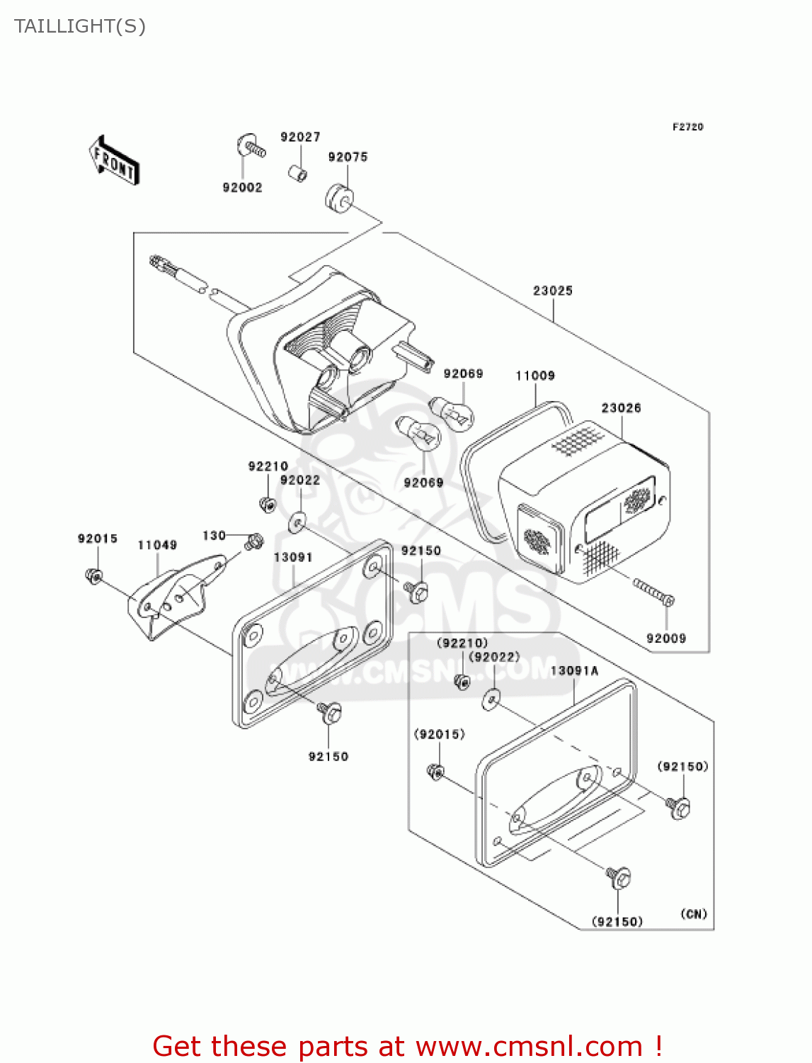TAILLIGHT(S) VN1500N6F VULCAN 1500 CLASSIC 2006 USA CALIFORNIA CANADA