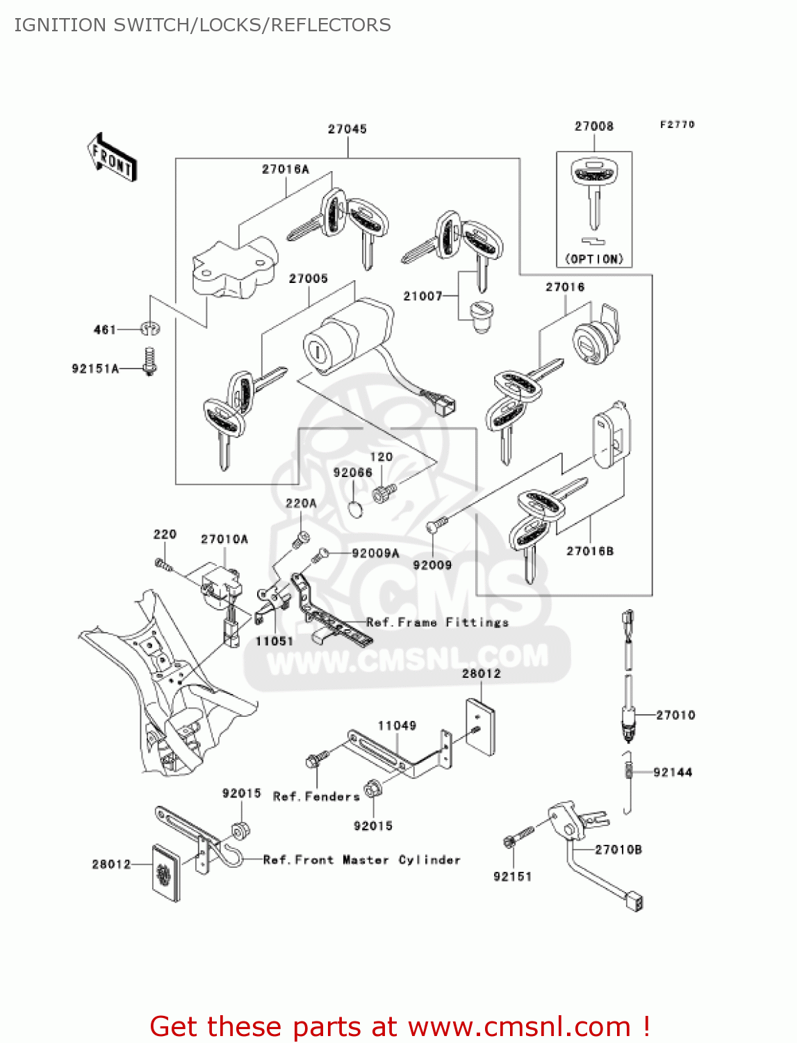 IGNITION SWITCH/LOCKS/REFLECTORS VN1500N6F VULCAN 1500 CLASSIC 2006 USA CALIFORNIA CANADA