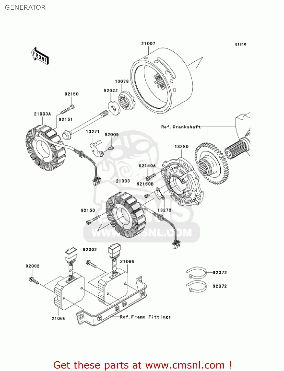 GENERATOR VN1500N6F VULCAN 1500 CLASSIC 2006 USA CALIFORNIA CANADA