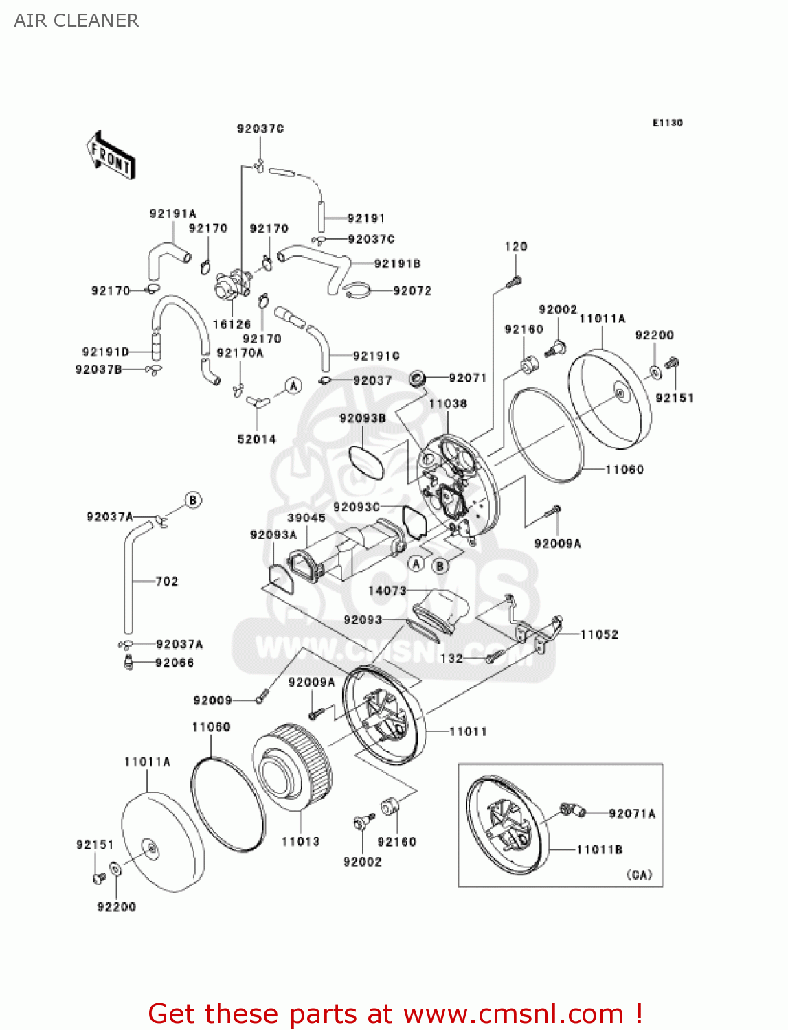 AIR CLEANER VN1500N6F VULCAN 1500 CLASSIC 2006 USA CALIFORNIA CANADA
