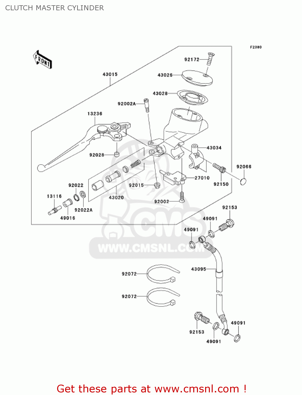 CLUTCH MASTER CYLINDER VN1500N6F VULCAN 1500 CLASSIC 2006 USA CALIFORNIA CANADA