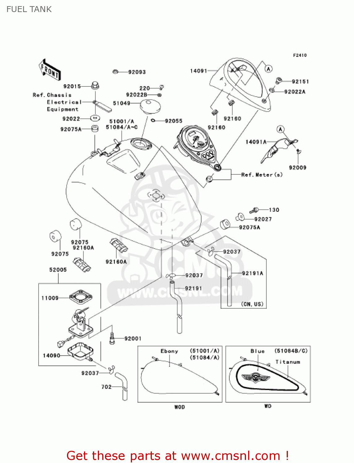 FUEL TANK VN1500N6F VULCAN 1500 CLASSIC 2006 USA CALIFORNIA CANADA