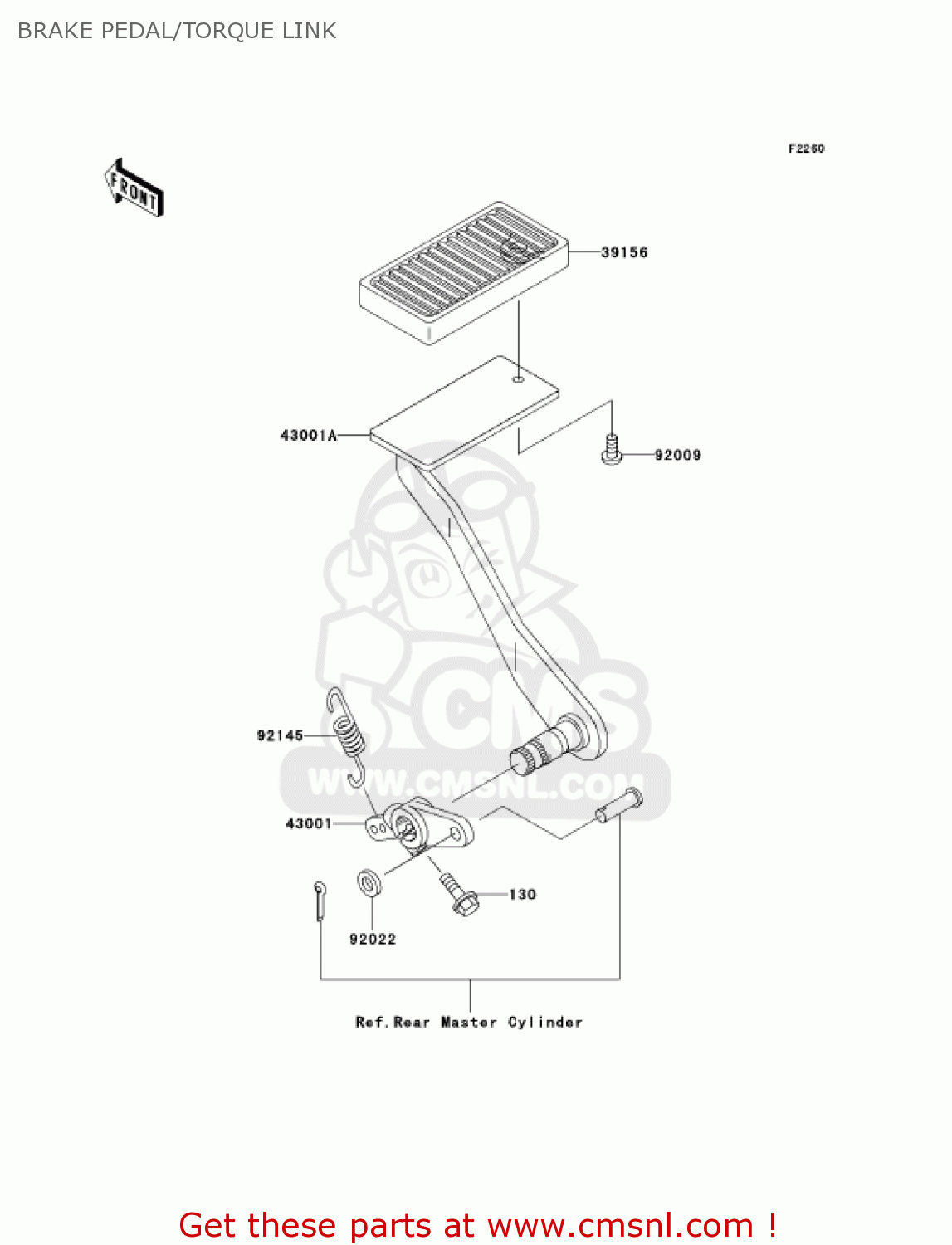 BRAKE PEDAL/TORQUE LINK VN1500N7F VULCAN 1500 CLASSIC 2007 USA CALIFORNIA CANADA