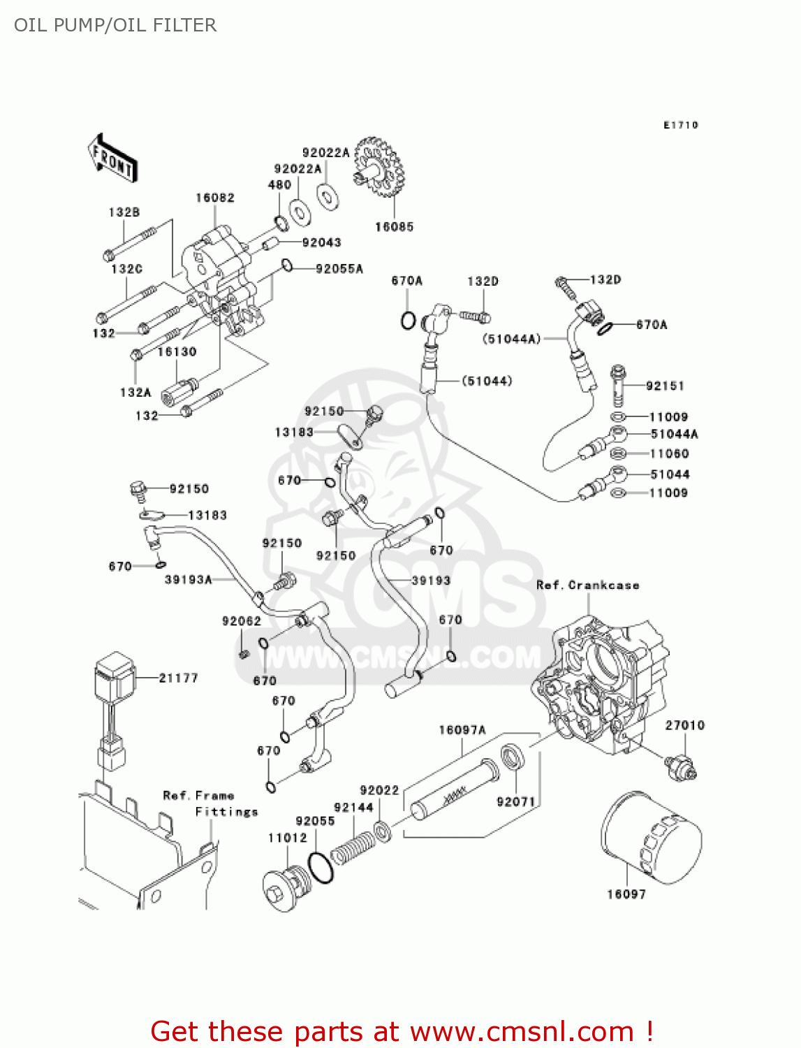 OIL PUMP/OIL FILTER VN1500N7F VULCAN 1500 CLASSIC 2007 USA CALIFORNIA CANADA