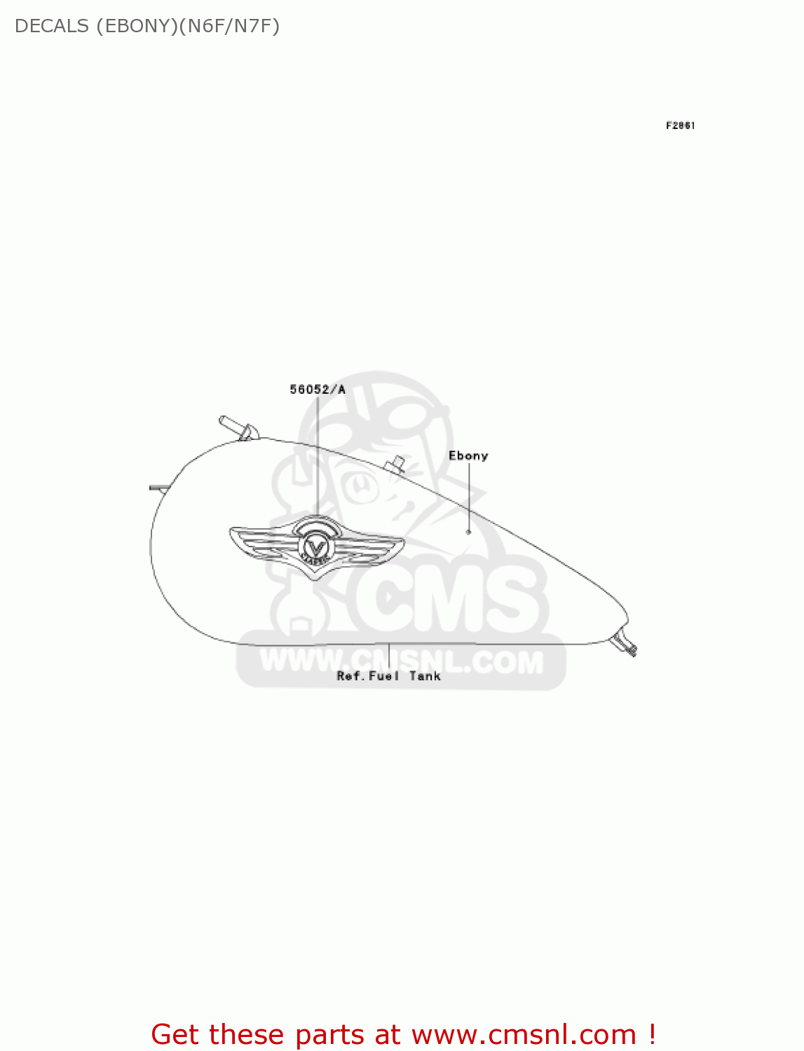 DECALS (EBONY)(N6F/N7F) VN1500N7F VULCAN 1500 CLASSIC 2007 USA CALIFORNIA CANADA
