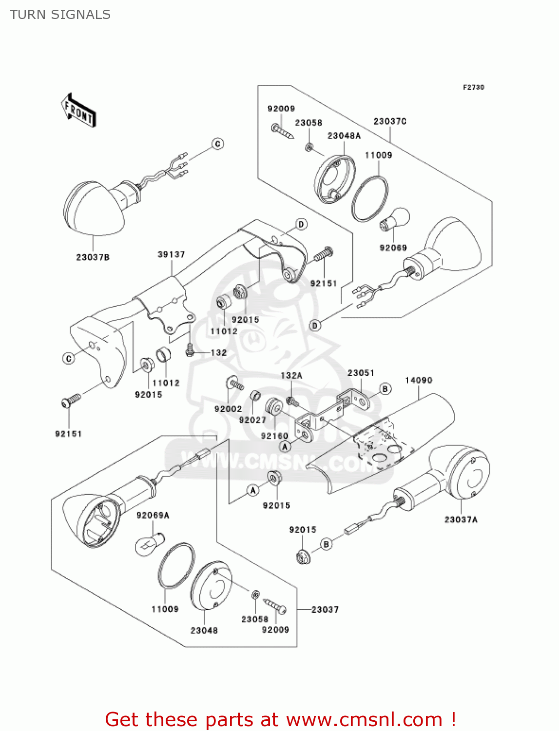 TURN SIGNALS VN1500N7F VULCAN 1500 CLASSIC 2007 USA CALIFORNIA CANADA