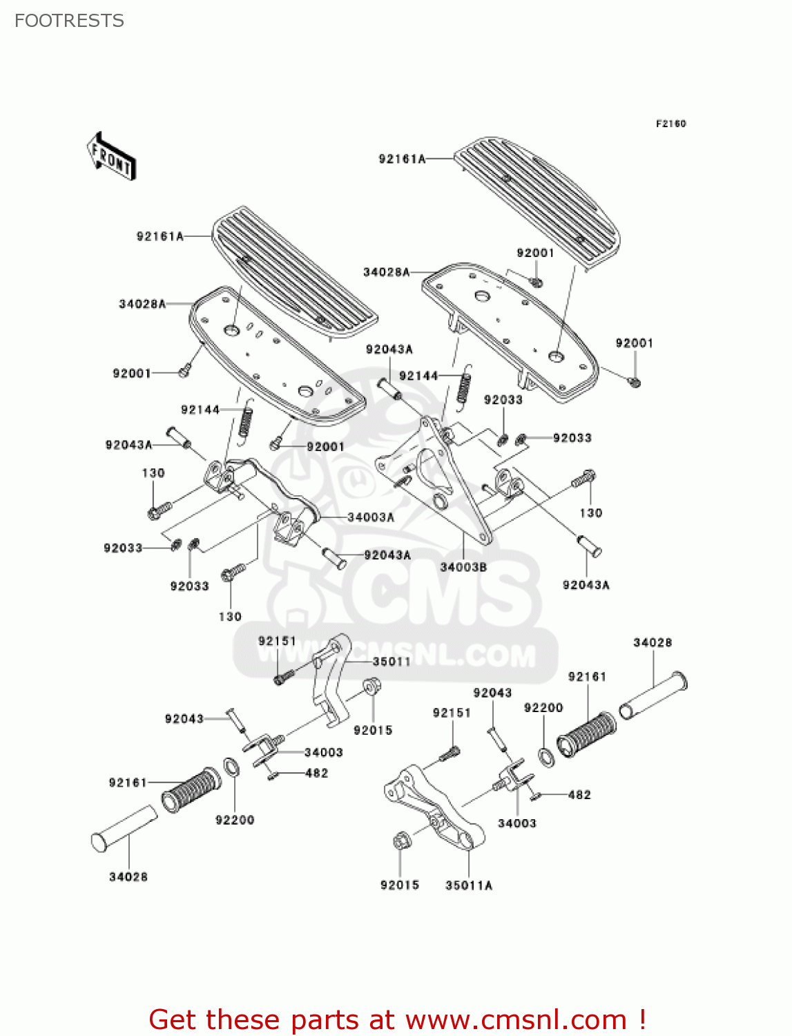 FOOTRESTS VN1500N7F VULCAN 1500 CLASSIC 2007 USA CALIFORNIA CANADA