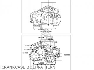 CRANKCASE BOLT PATTERN - VN1500N7F VULCAN 1500 CLASSIC 2007 USA CALIFORNIA CANADA
