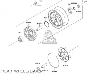 REAR WHEEL/CHAIN - VN1500N7F VULCAN 1500 CLASSIC 2007 USA CALIFORNIA CANADA