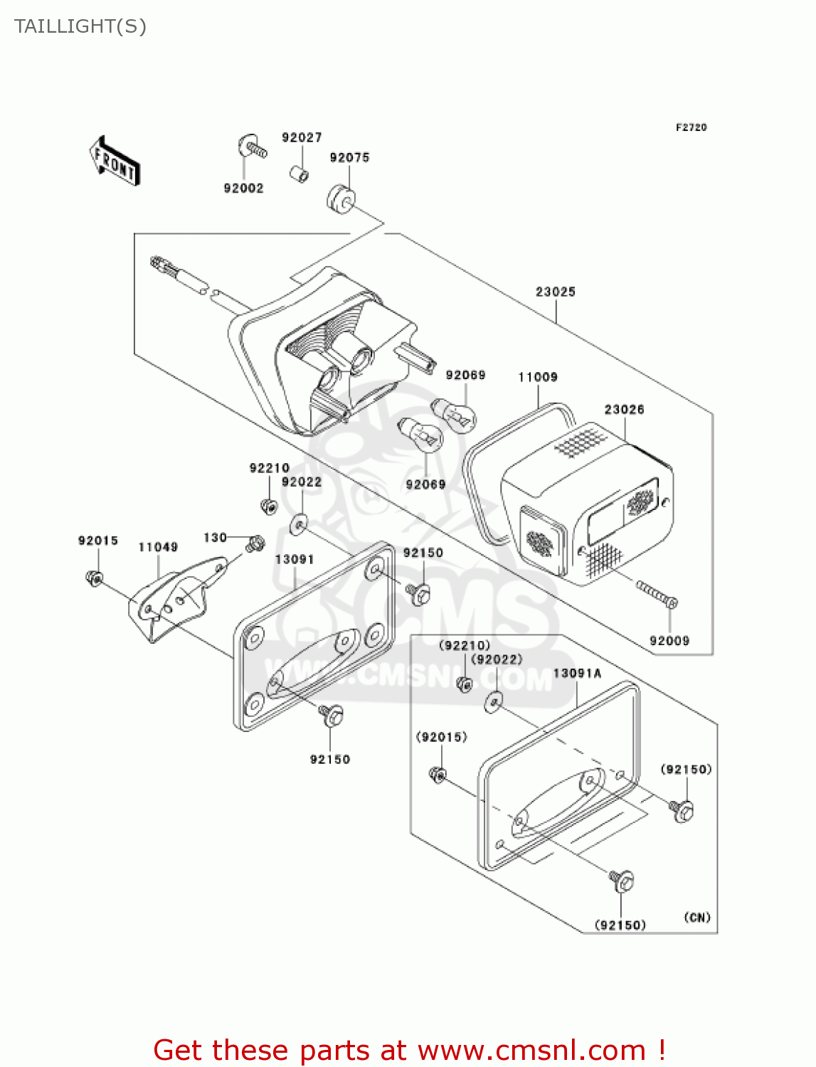TAILLIGHT(S) VN1500N7FA VULCAN 1500 CLASSIC 2007 USA CALIFORNIA CANADA