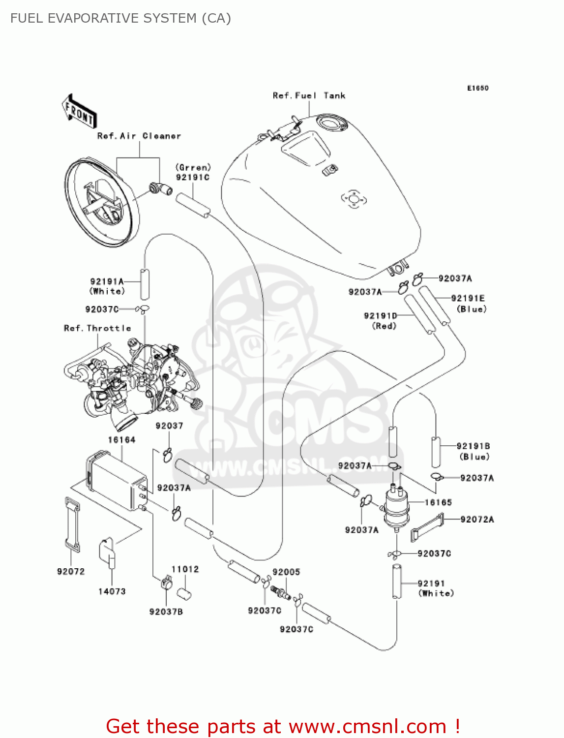 FUEL EVAPORATIVE SYSTEM (CA) VN1500N7FA VULCAN 1500 CLASSIC 2007 USA CALIFORNIA CANADA