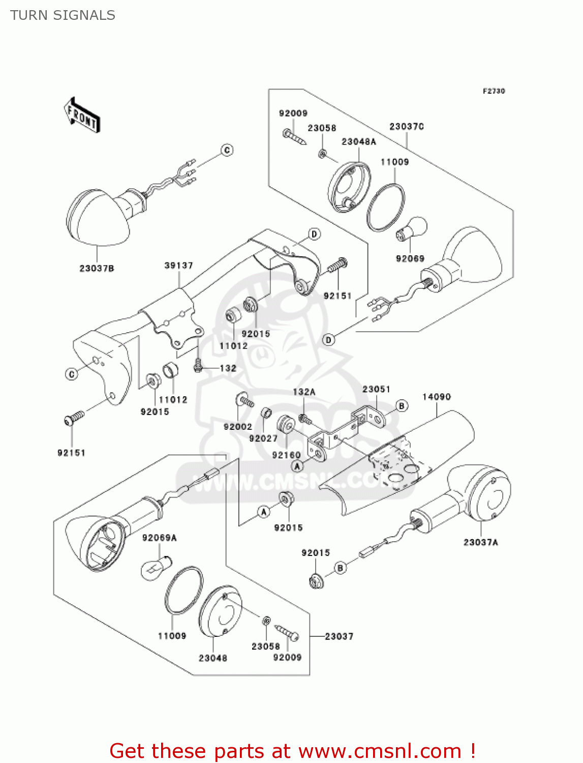 TURN SIGNALS VN1500N7FA VULCAN 1500 CLASSIC 2007 USA CALIFORNIA CANADA