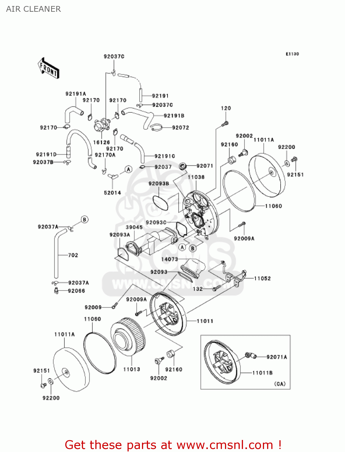 AIR CLEANER VN1500N7FA VULCAN 1500 CLASSIC 2007 USA CALIFORNIA CANADA