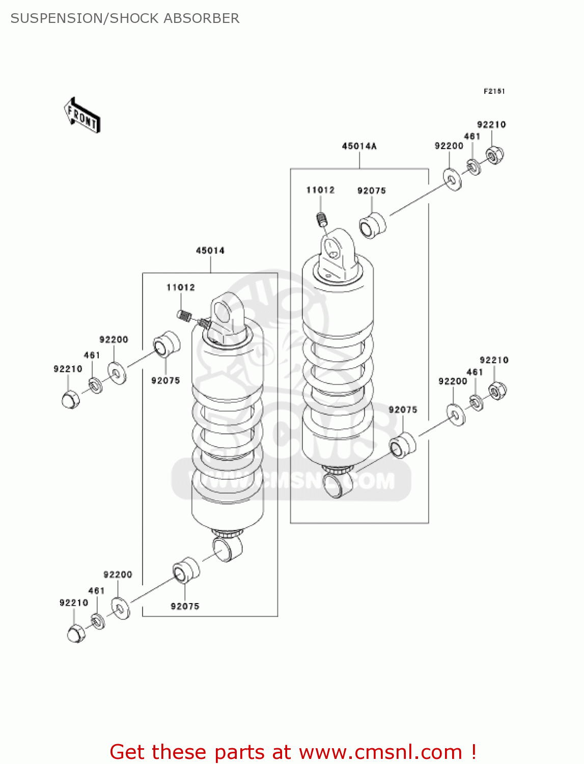 SUSPENSION/SHOCK ABSORBER VN1500N7FA VULCAN 1500 CLASSIC 2007 USA CALIFORNIA CANADA