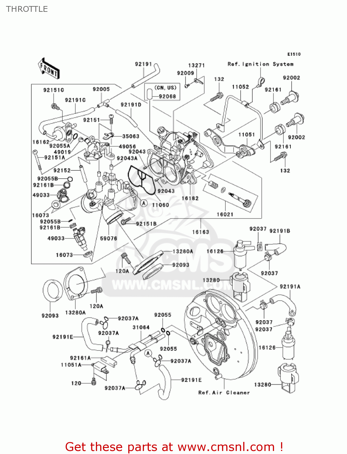 THROTTLE VN1500P1 VULCAN 1500 MEANSTREAK 2002 USA CALIFORNIA CANADA