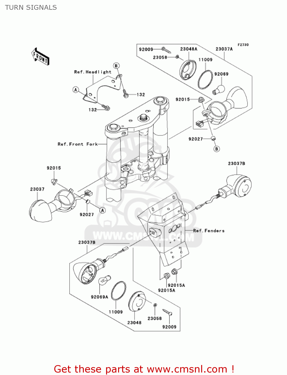 TURN SIGNALS VN1500P1 VULCAN 1500 MEANSTREAK 2002 USA CALIFORNIA CANADA