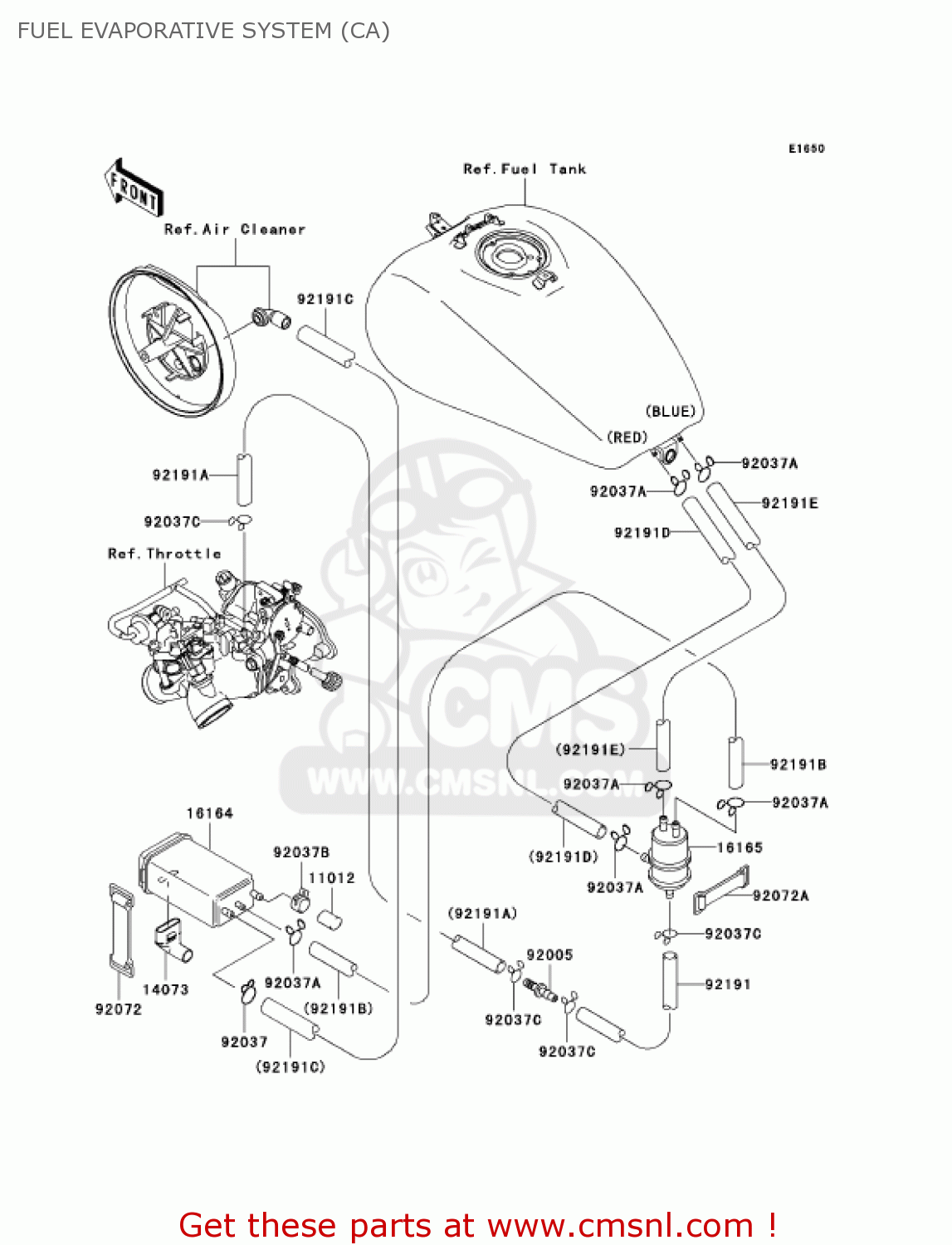 FUEL EVAPORATIVE SYSTEM (CA) VN1500P1 VULCAN 1500 MEANSTREAK 2002 USA CALIFORNIA CANADA