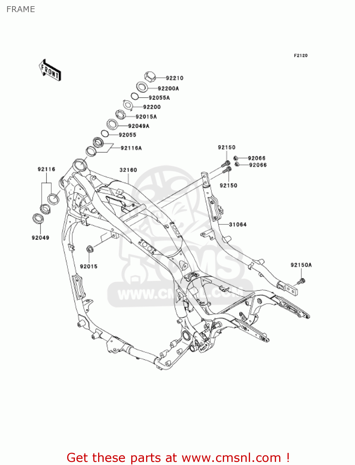 FRAME VN1500P1 VULCAN 1500 MEANSTREAK 2002 USA CALIFORNIA CANADA