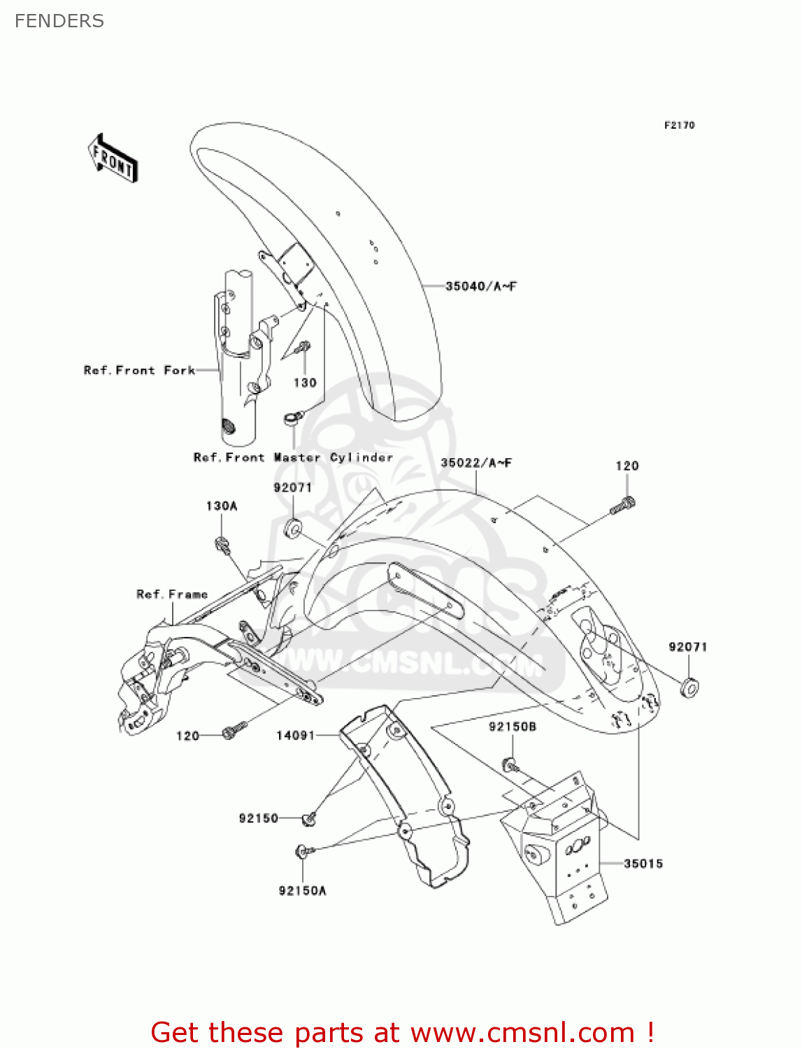 FENDERS VN1500P1 VULCAN 1500 MEANSTREAK 2002 USA CALIFORNIA CANADA