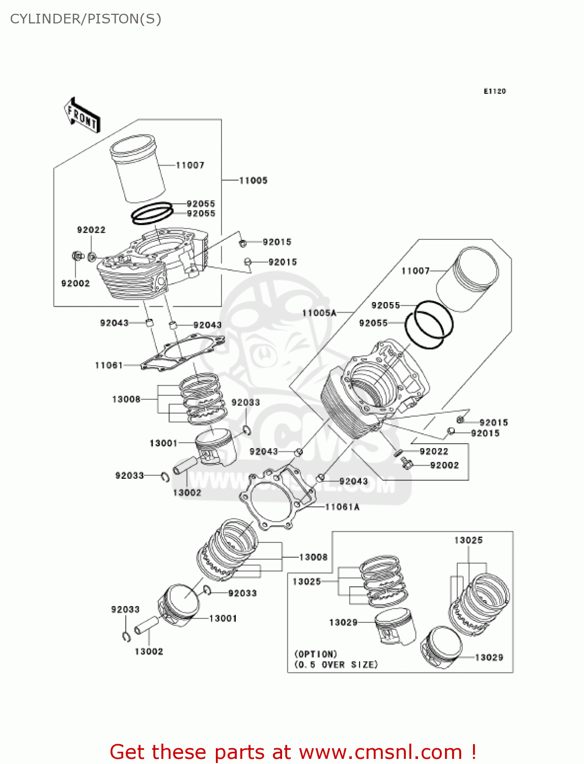 CYLINDER/PISTON(S) VN1500P1 VULCAN 1500 MEANSTREAK 2002 USA CALIFORNIA CANADA