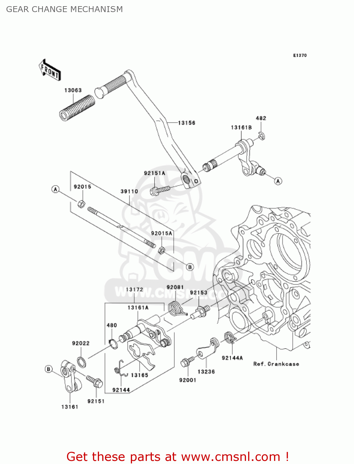 GEAR CHANGE MECHANISM VN1500P1 VULCAN 1500 MEANSTREAK 2002 USA CALIFORNIA CANADA