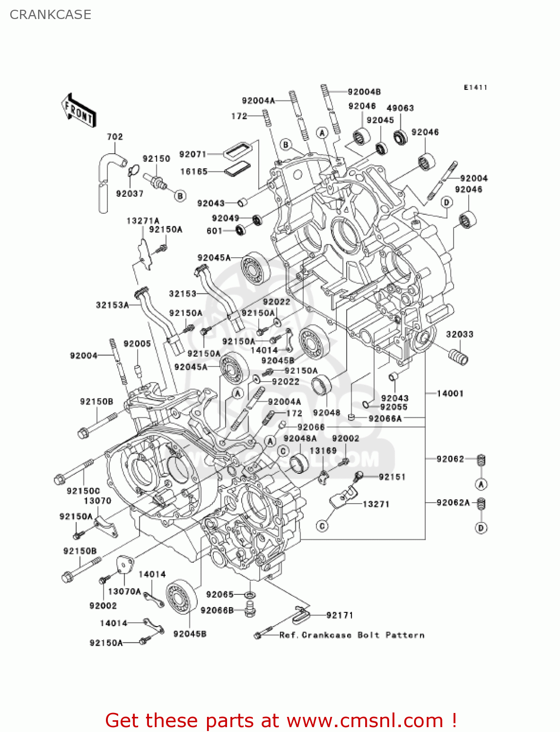 CRANKCASE VN1500P1 VULCAN 1500 MEANSTREAK 2002 USA CALIFORNIA CANADA