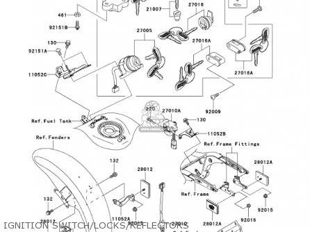 IGNITION SWITCH/LOCKS/REFLECTORS - VN1500P1 VULCAN 1500 MEANSTREAK 2002 USA CALIFORNIA CANADA