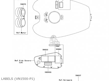 LABELS (VN1500-P1) - VN1500P1 VULCAN 1500 MEANSTREAK 2002 USA CALIFORNIA CANADA